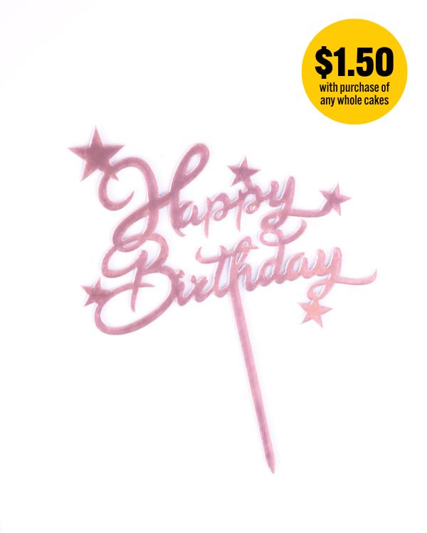 'Happy Birthday' Topper (Pink, Stars)