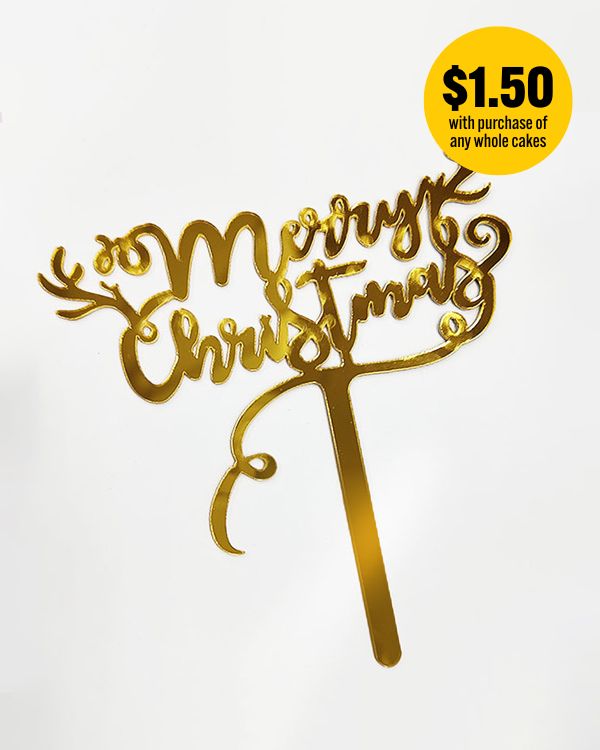 'Merry Christmas' Topper (Gold)