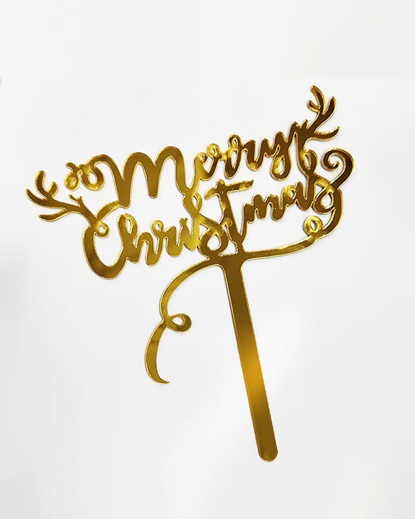 'Merry Christmas' Topper (Gold)