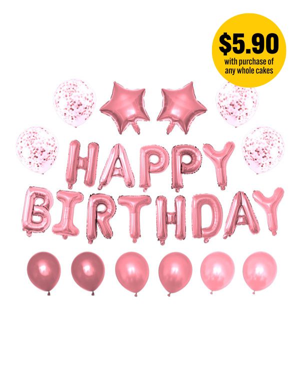 'Happy Birthday' Balloons Set (Pink)