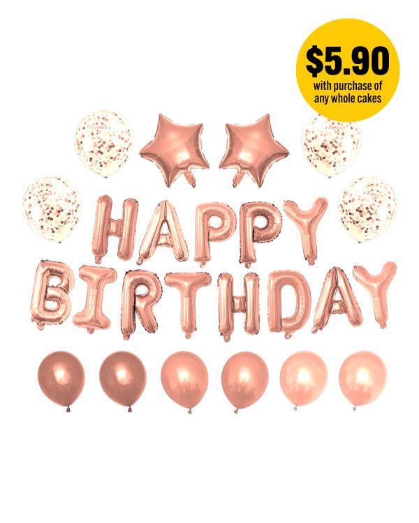 Happy Birthday' Balloons Set (Rose Gold)