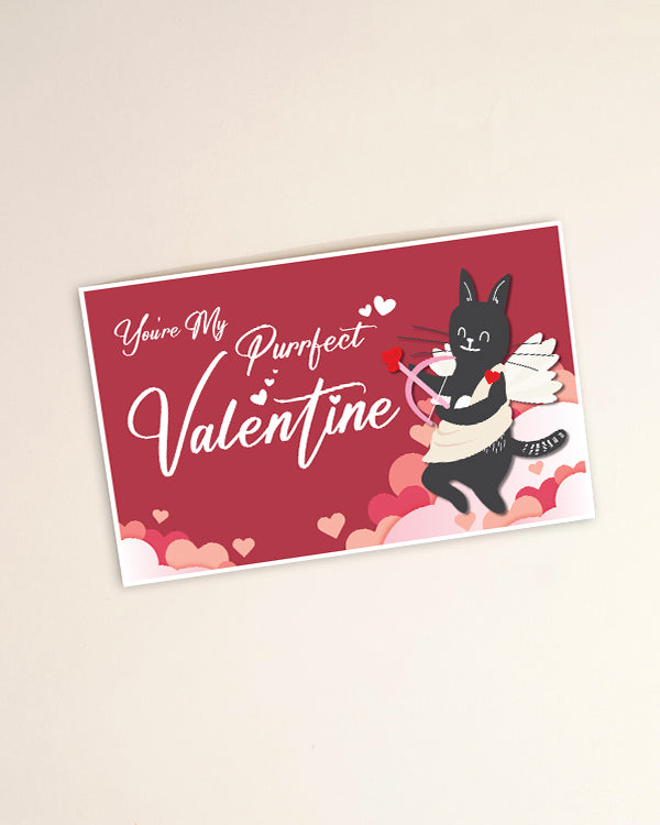 'You're My Purrfect Valentine' Personalised Card